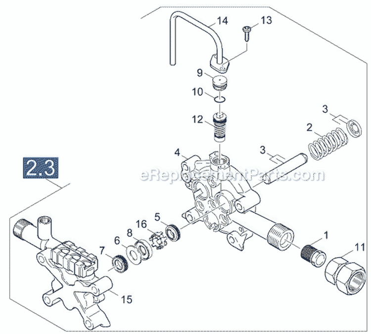 Page D Diagram and Parts List for K 2300 G 1.194-110.0 Karcher Pressure Washer