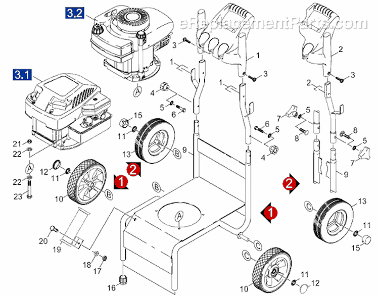 Page A Diagram and Parts List for K 3300 G 1.133-105.0 Karcher Pressure Washer
