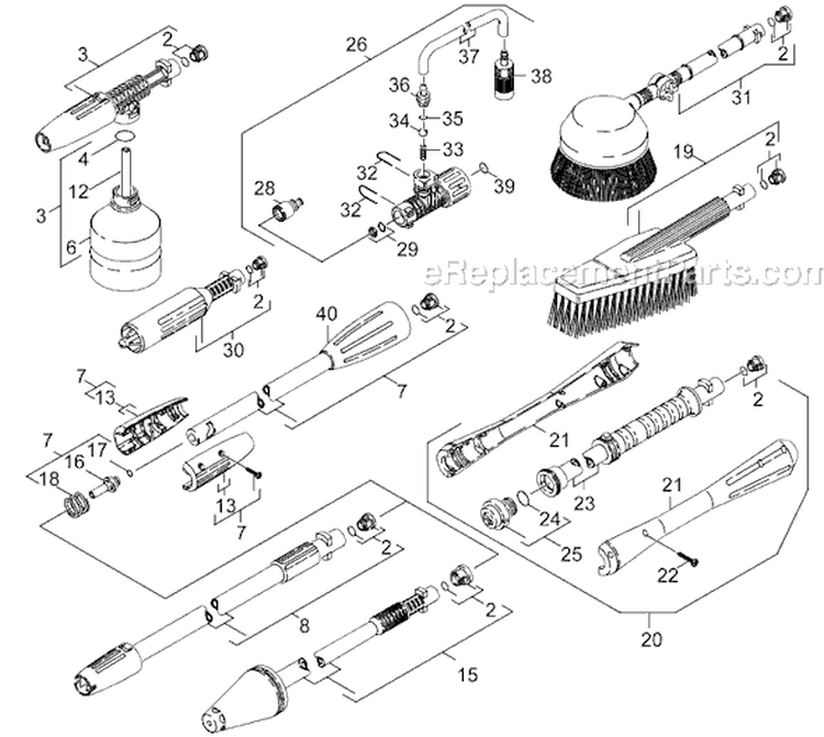 Page H Diagram and Parts List for K 330 M 1.994-916.0 Karcher Pressure Washer