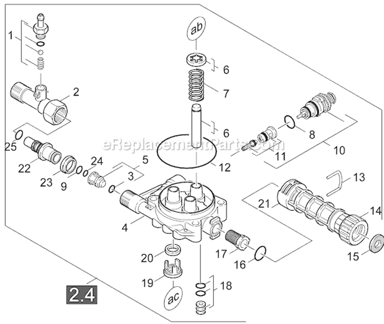 Piston Diagram and Parts List for K4000GS K 4000 GS 1.113-203.0 Karcher Pressure Washer