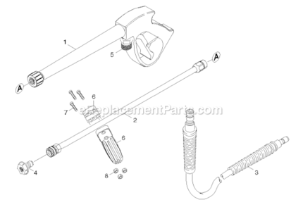 Gun, Wand, and Hose Diagram and Parts List for G 2600 VH 11944040 Karcher Pressure Washer