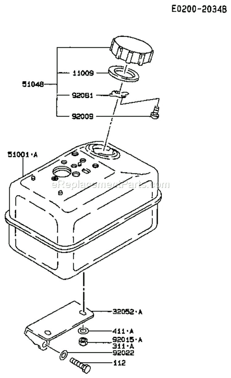 Page G Diagram and Parts List for GS05 Kawasaki Engine