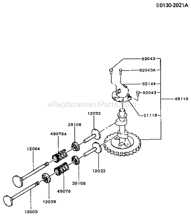 Page K Diagram and Parts List for  Kawasaki Engine