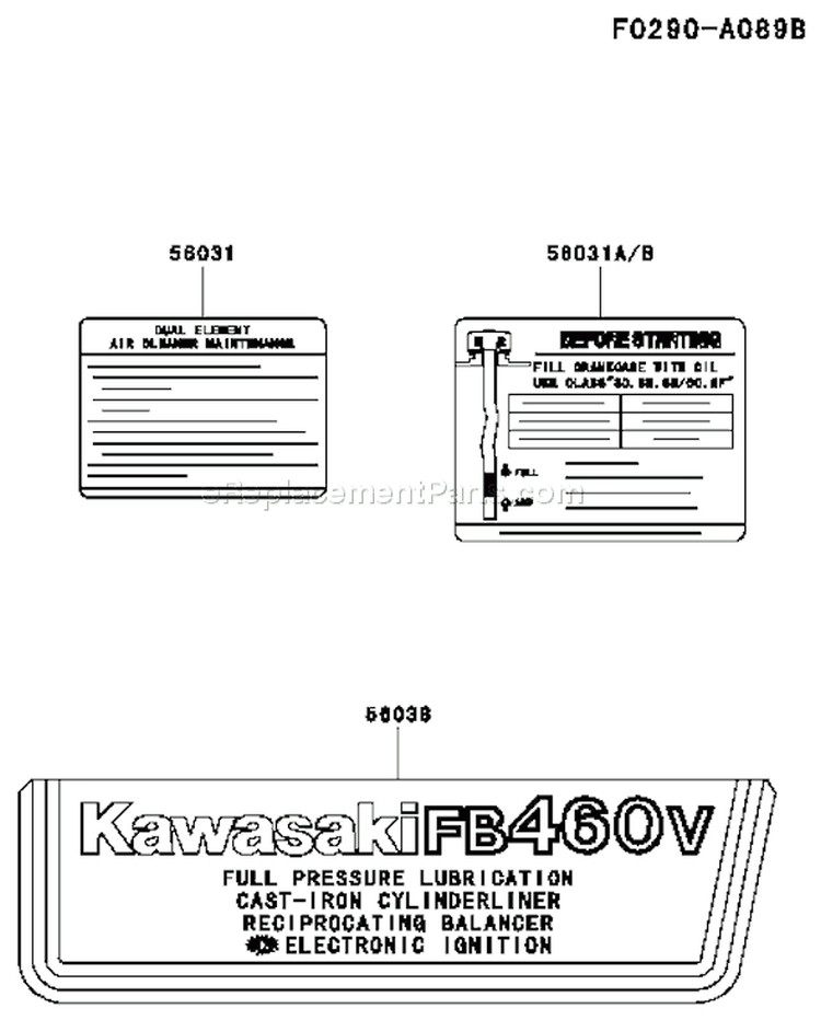 Page G Diagram and Parts List for RS01 Kawasaki Engine
