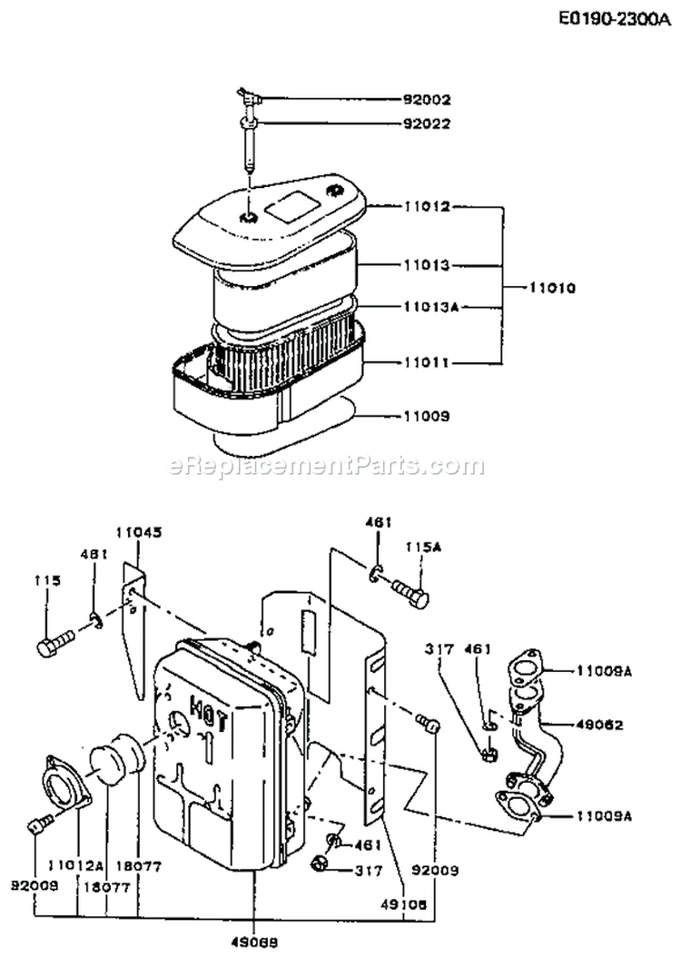 Page A Diagram and Parts List for BS02 Kawasaki Engine