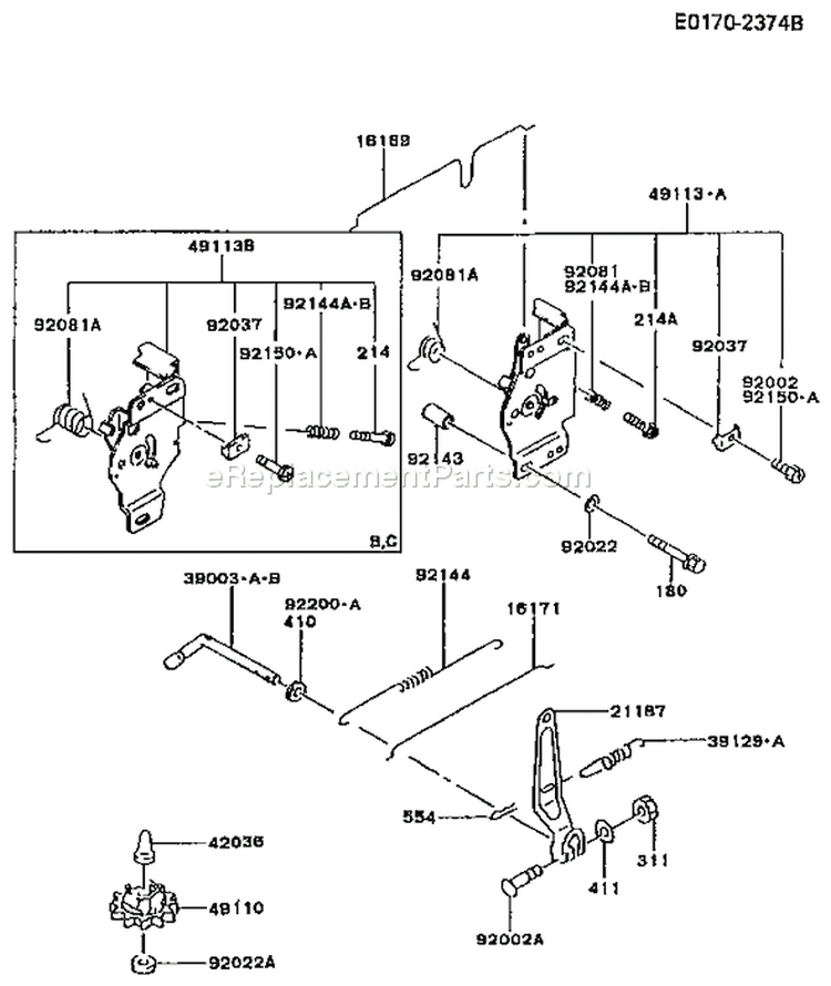 Page C Diagram and Parts List for BS05 Kawasaki Engine