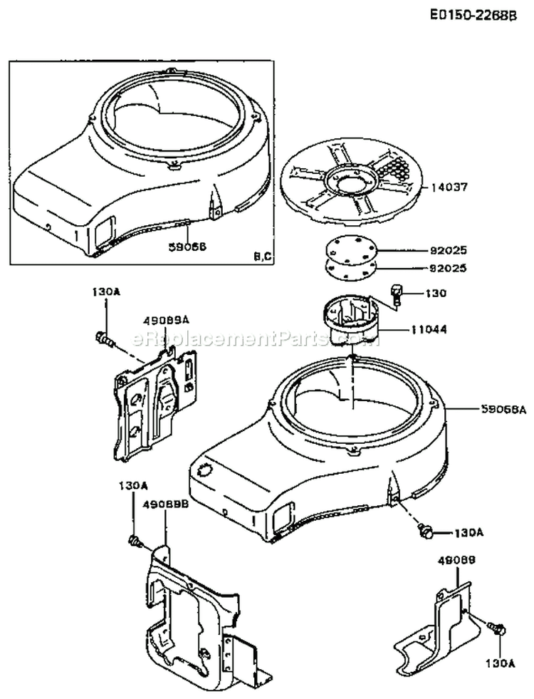 Page D Diagram and Parts List for BS05 Kawasaki Engine