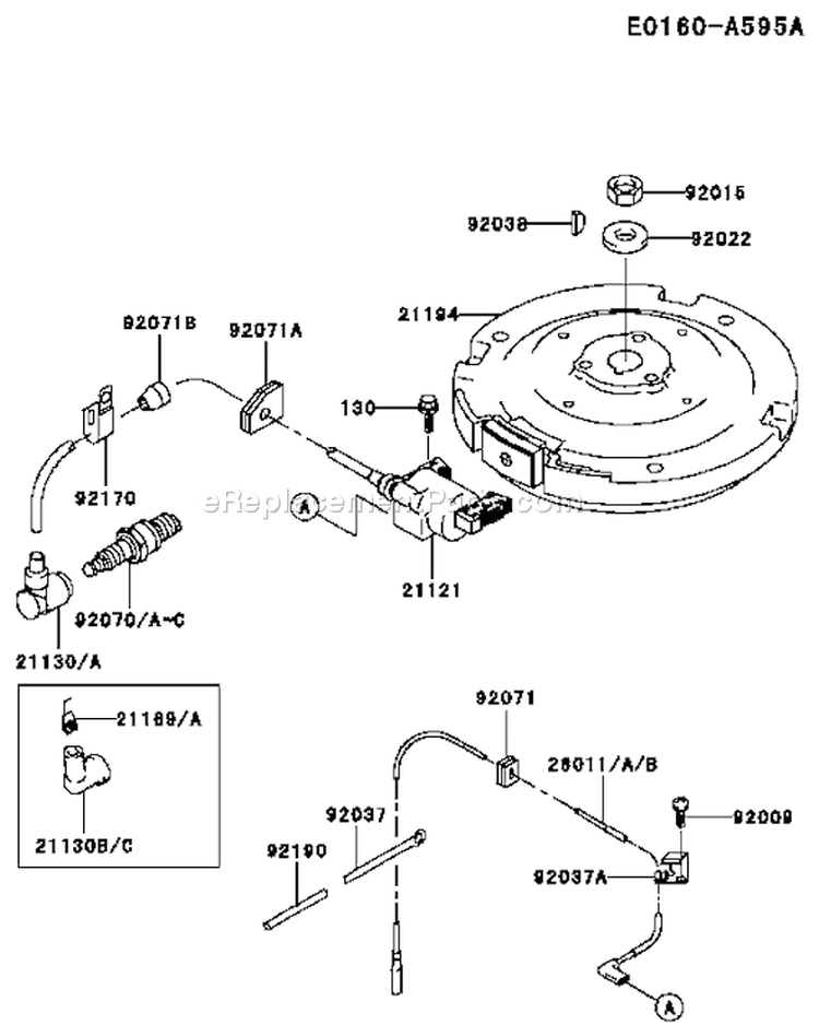 Page F Diagram and Parts List for CS03 Kawasaki Engine