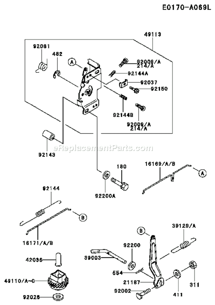 Page C Diagram and Parts List for GS17 Kawasaki Engine