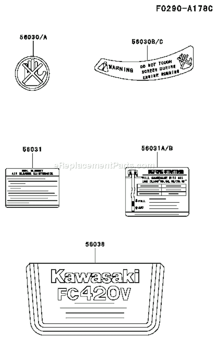 Page G Diagram and Parts List for GS17 Kawasaki Engine