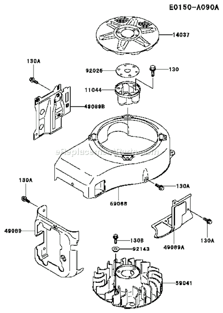 Page D Diagram and Parts List for BS01 Kawasaki Engine