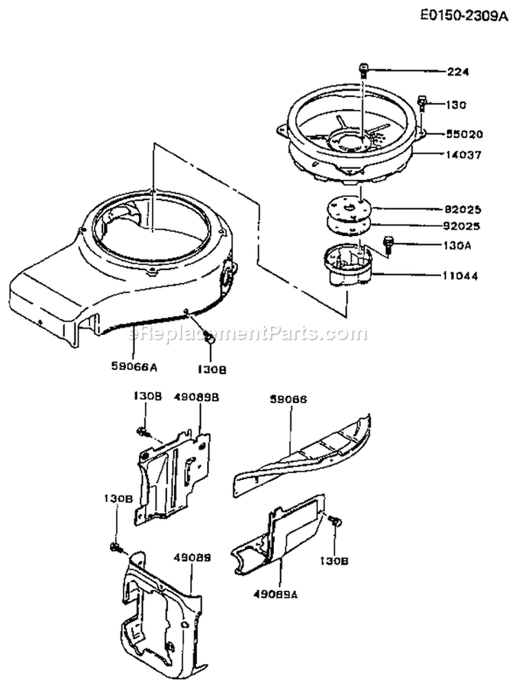 Page D Diagram and Parts List for AS13 Kawasaki Engine