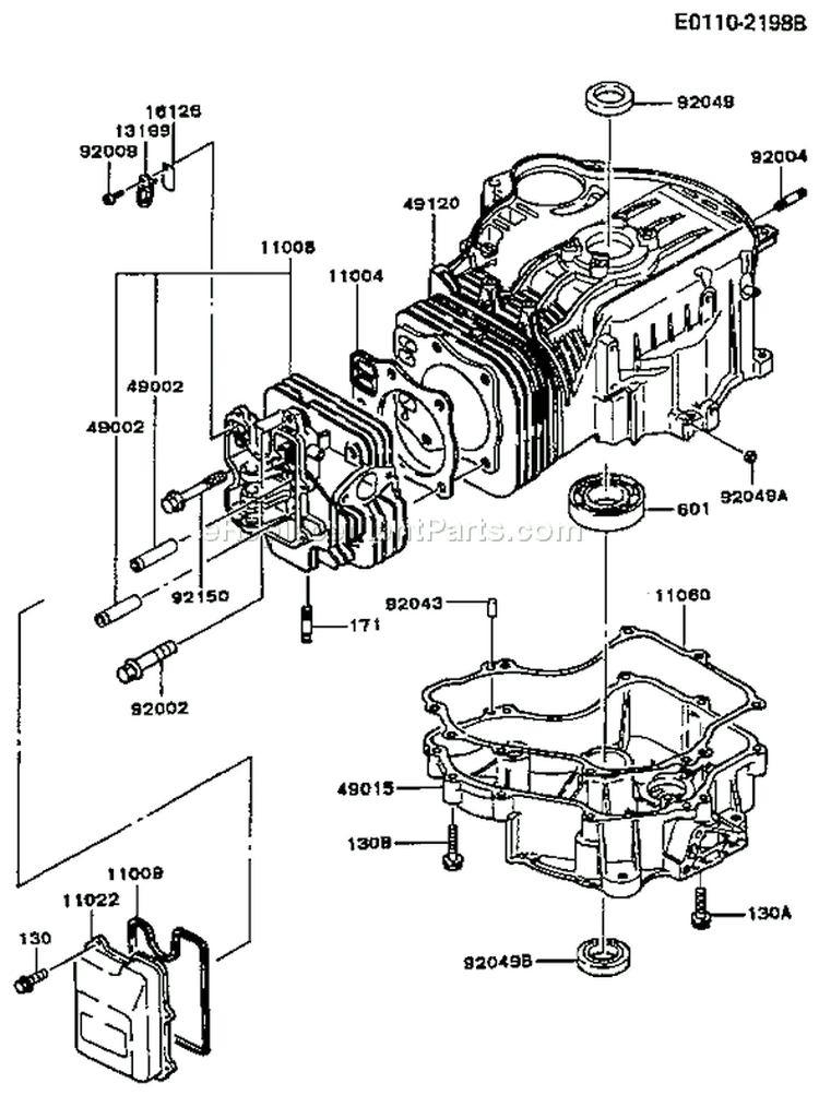 Page E Diagram and Parts List for AS13 Kawasaki Engine