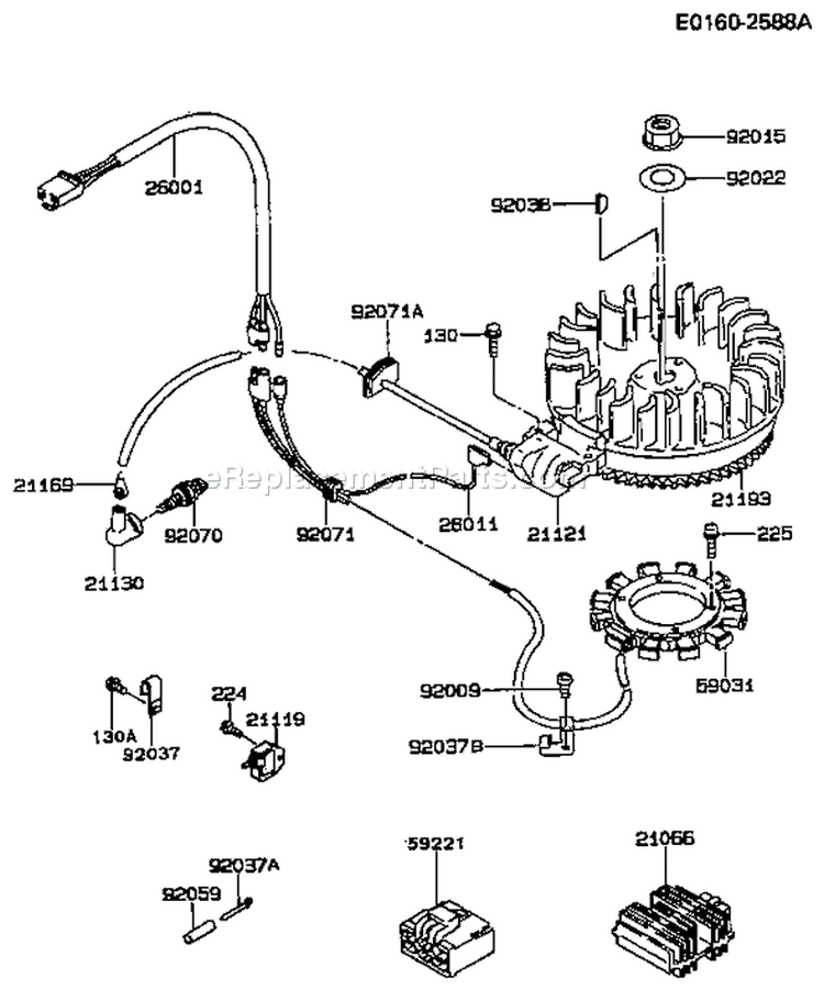 Page F Diagram and Parts List for AS13 Kawasaki Engine