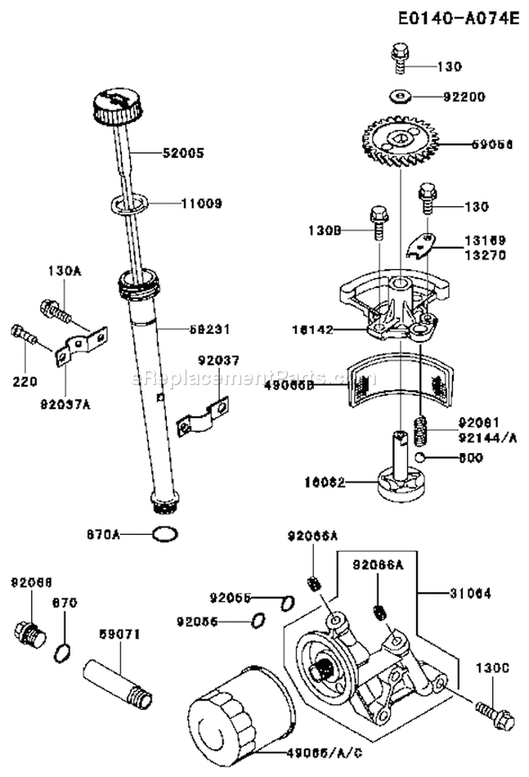 Page I Diagram and Parts List for ES13 Kawasaki Engine