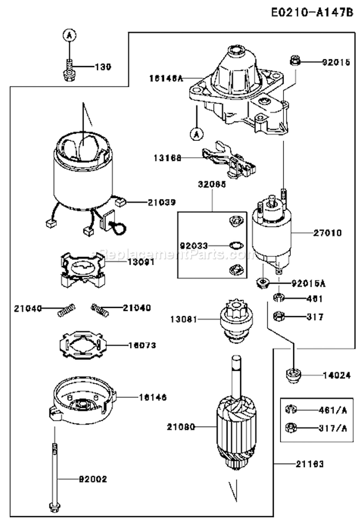 Page K Diagram and Parts List for BS06 Kawasaki Engine