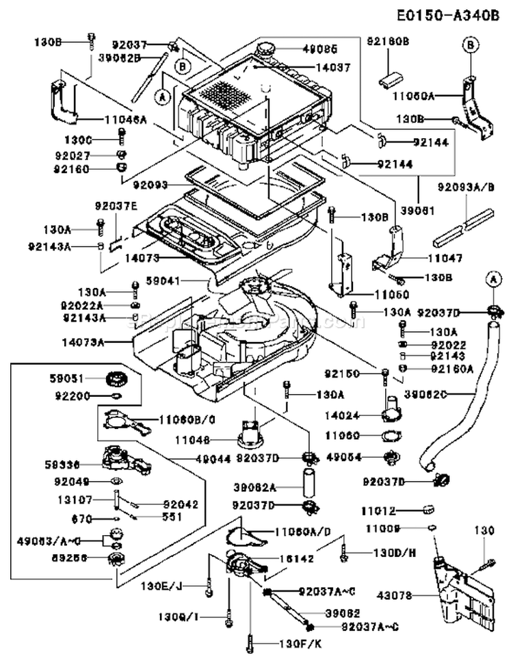 Page D Diagram and Parts List for BS06 Kawasaki Engine