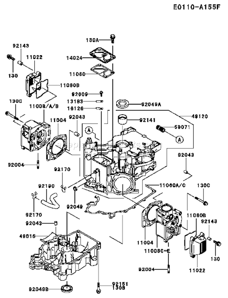 Page E Diagram and Parts List for BS06 Kawasaki Engine