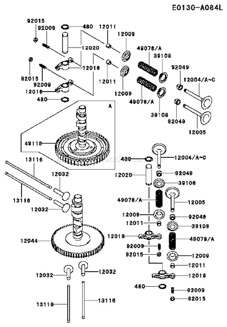 Page L Diagram and Parts List for DS09 Kawasaki Engine