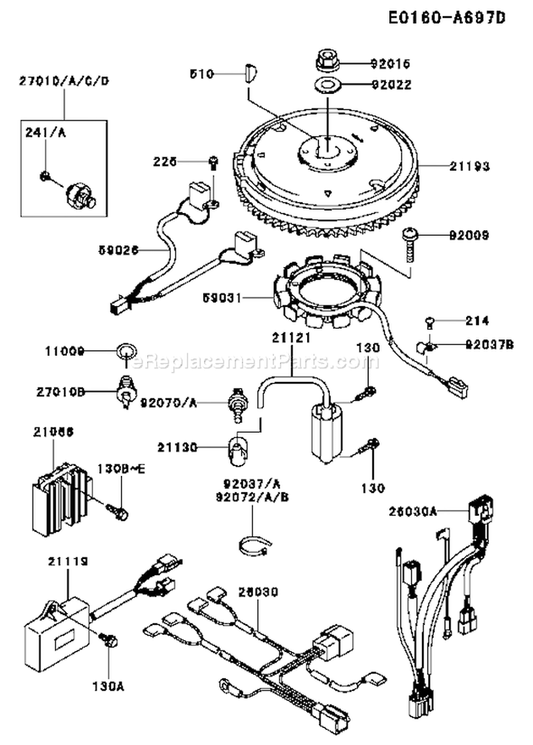 Page F Diagram and Parts List for DS09 Kawasaki Engine