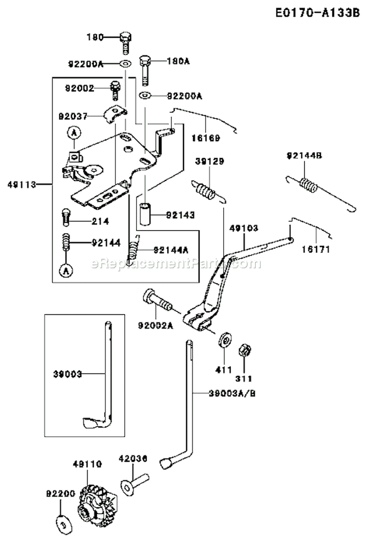 Page C Diagram and Parts List for DS12 Kawasaki Engine