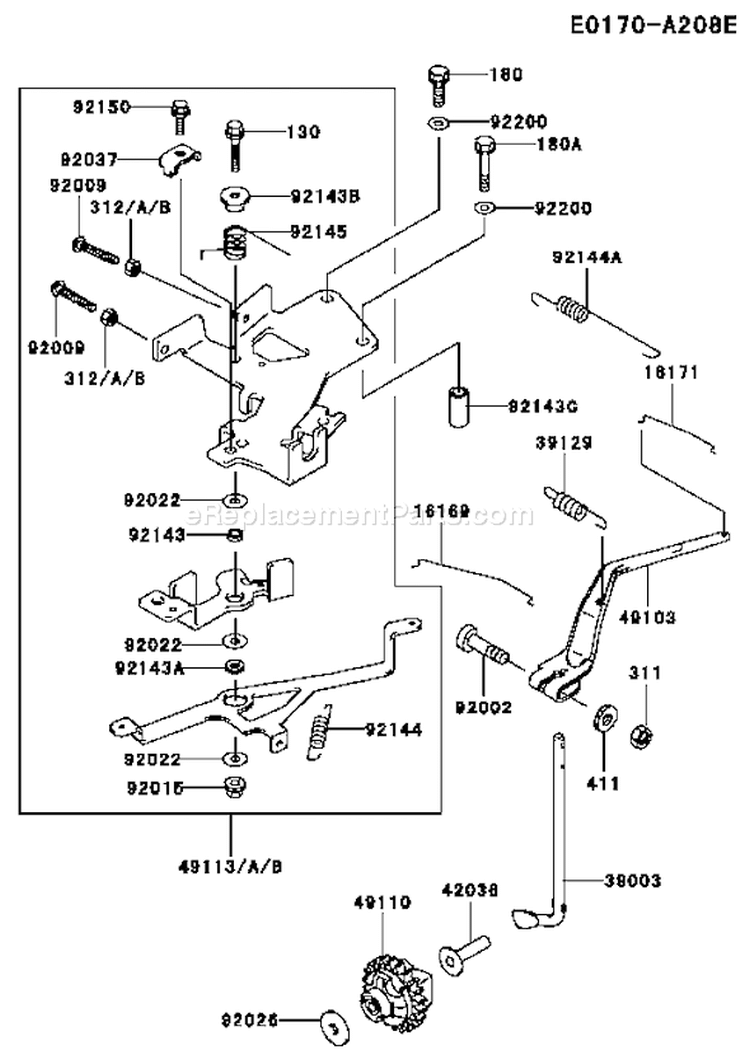 Page C Diagram and Parts List for JS12 Kawasaki Engine