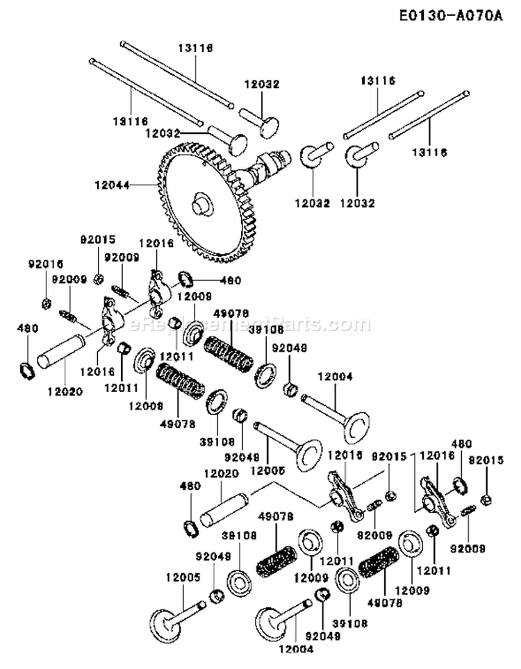 Page L Diagram and Parts List for AS06 Kawasaki Engine