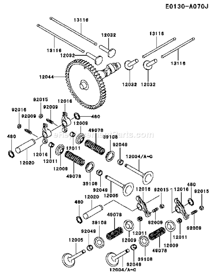 Page L Diagram and Parts List for JS12 Kawasaki Engine
