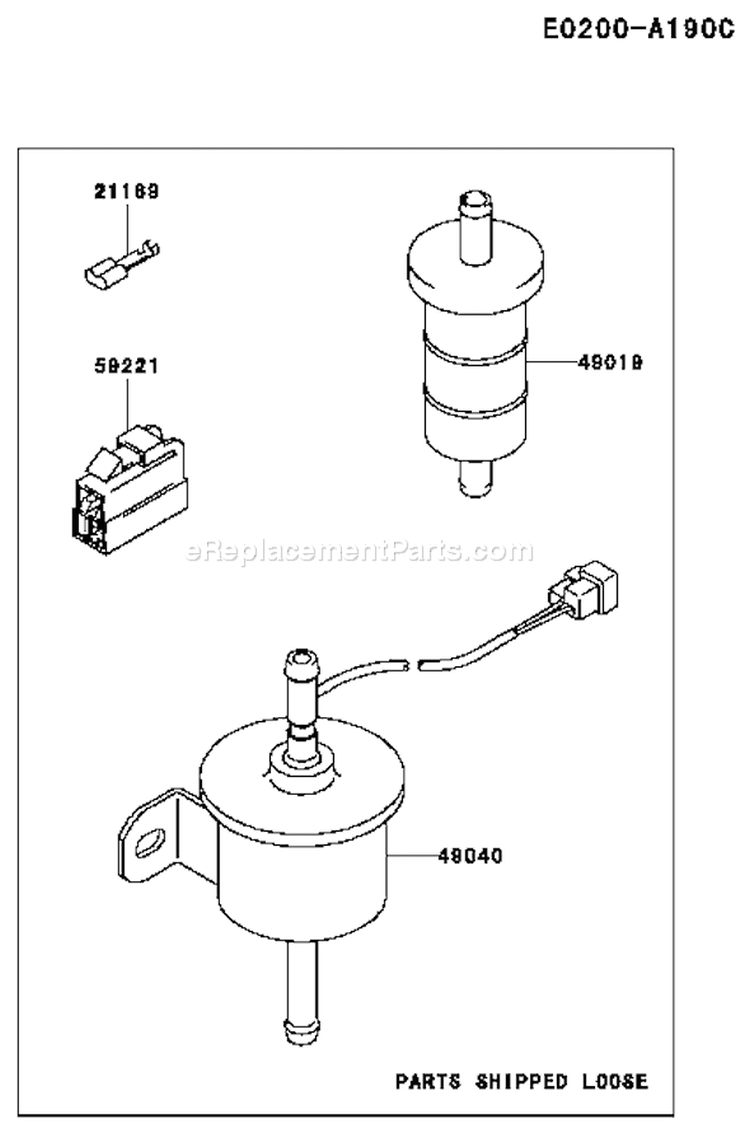 Page G Diagram and Parts List for FS19 Kawasaki Engine