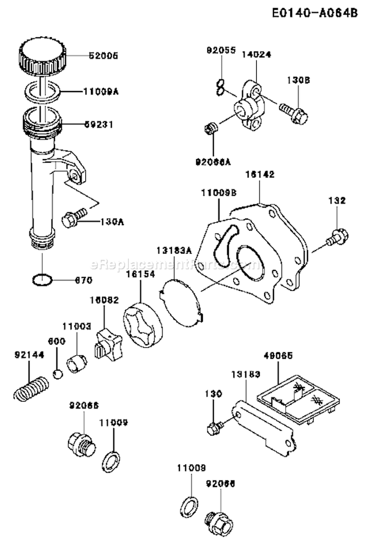 Page J Diagram and Parts List for AS24 Kawasaki Engine