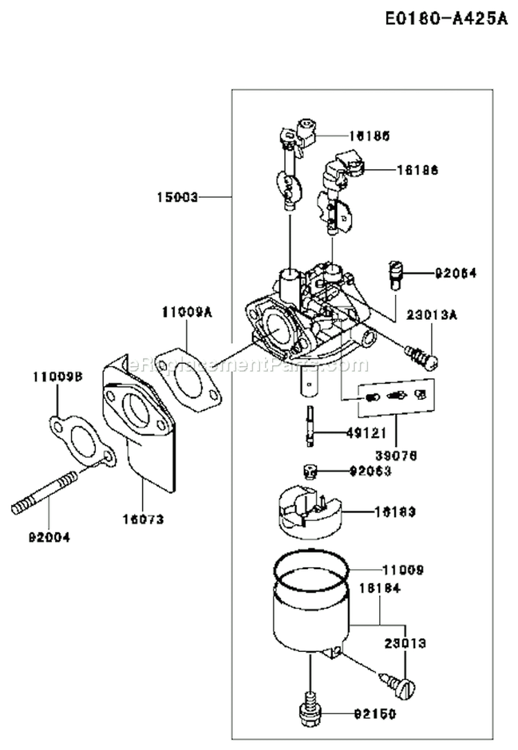 Page C Diagram and Parts List for AS24 Kawasaki Engine