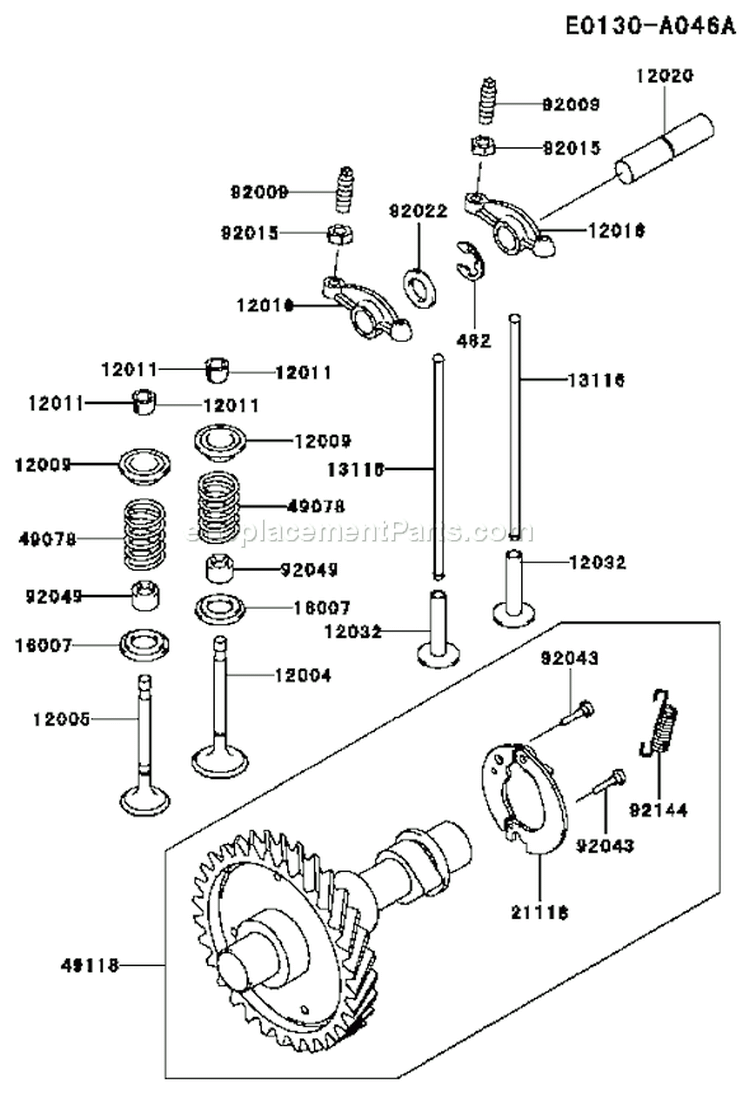Page M Diagram and Parts List for AS01 Kawasaki Engine