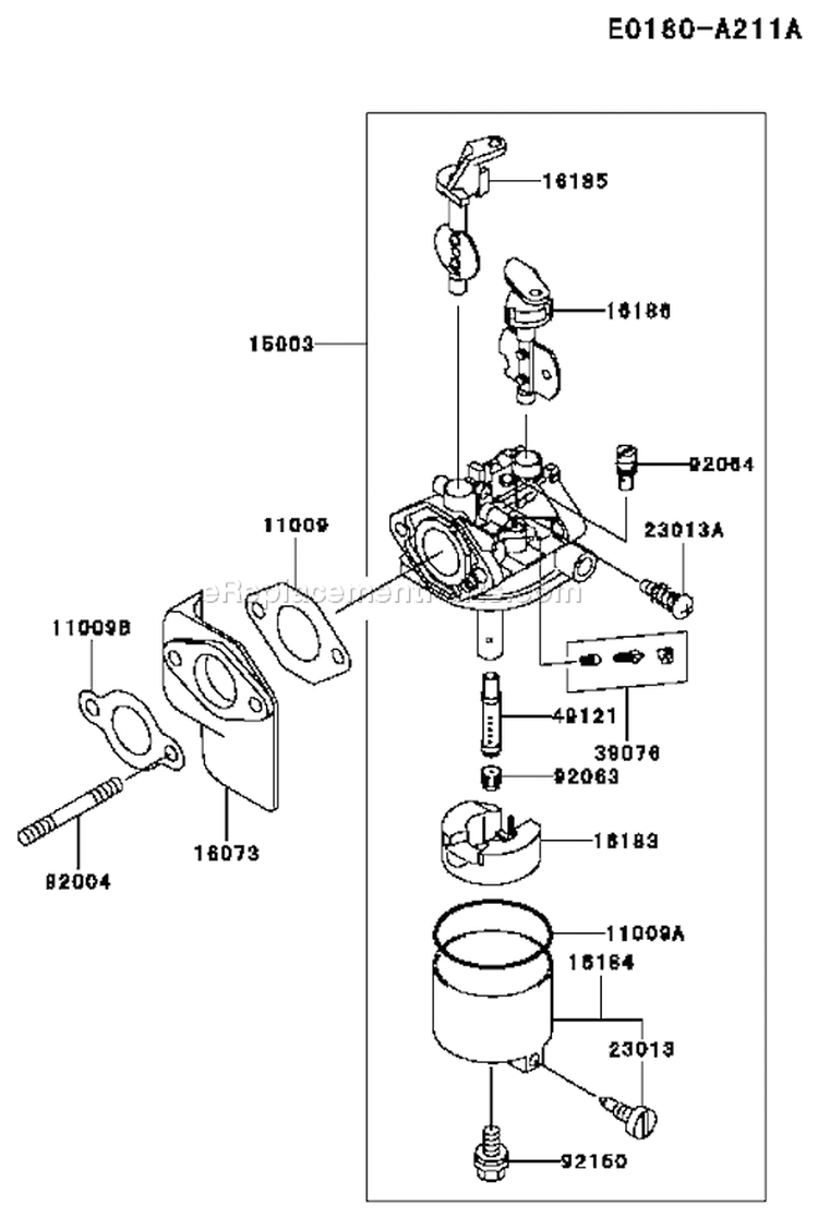 Page B Diagram and Parts List for AS17 Kawasaki Engine
