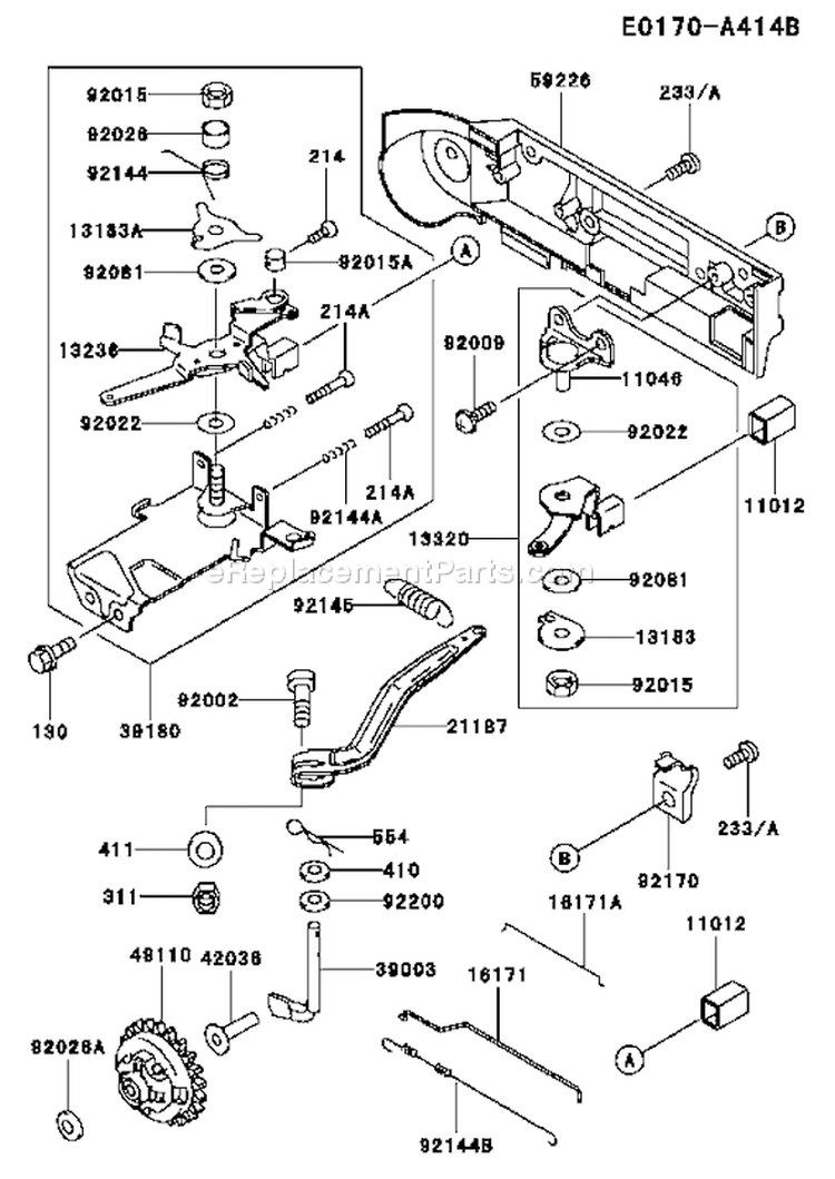 Page C Diagram and Parts List for AS00 Kawasaki Engine