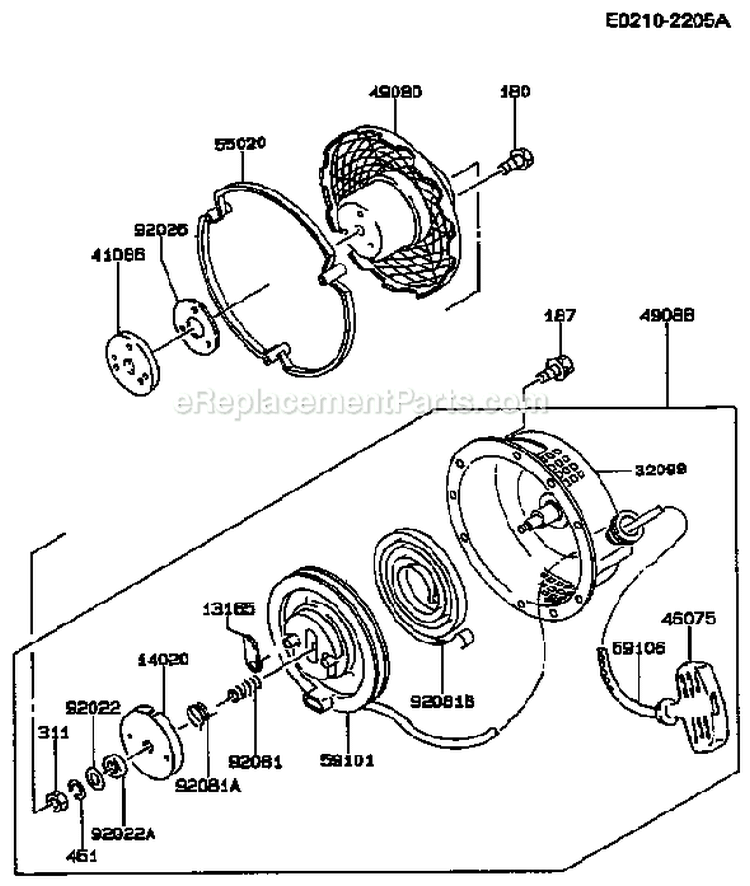 Page L Diagram and Parts List for CS09 Kawasaki Engine