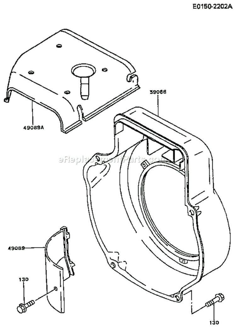 Page D Diagram and Parts List for EM81 Kawasaki Engine