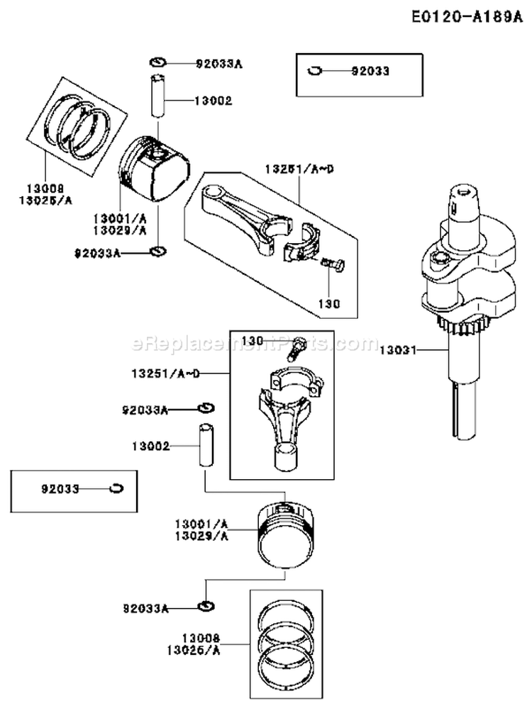 Page J Diagram and Parts List for BS06 Kawasaki Engine