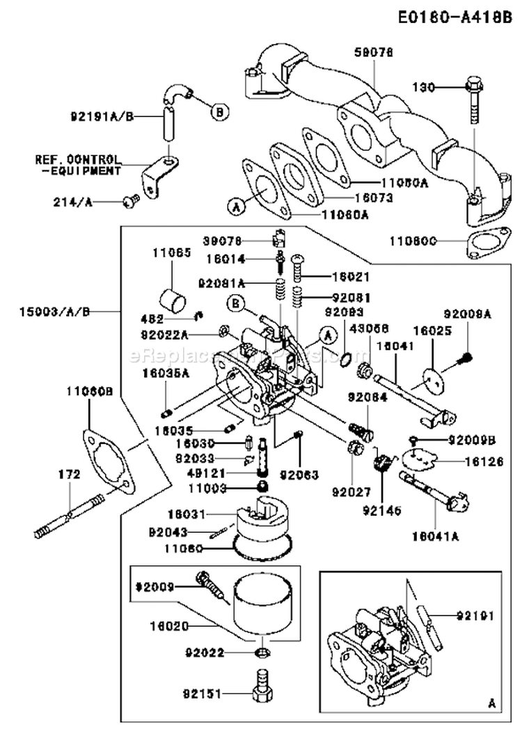 Page B Diagram and Parts List for BS06 Kawasaki Engine
