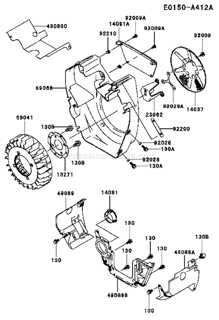 Page D Diagram and Parts List for AS01 Kawasaki Engine