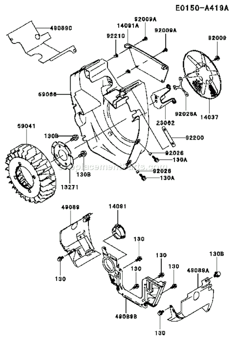Page D Diagram and Parts List for AS08 Kawasaki Engine