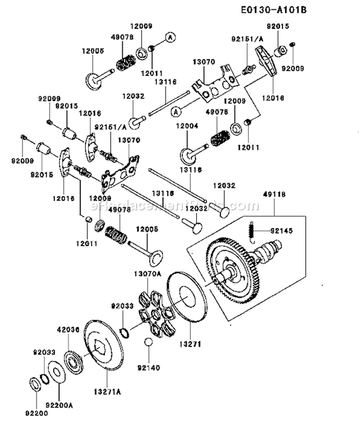 Page M Diagram and Parts List for AS05 Kawasaki Engine