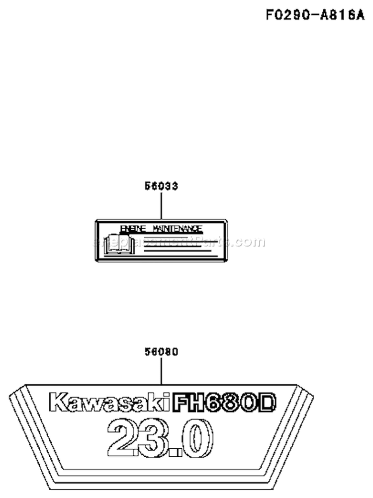 Page H Diagram and Parts List for AS07 Kawasaki Engine