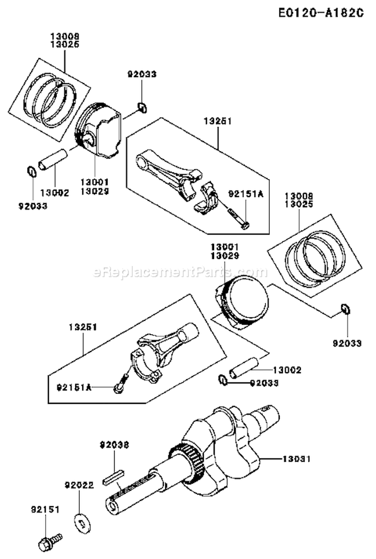 Page K Diagram and Parts List for BS06 Kawasaki Engine
