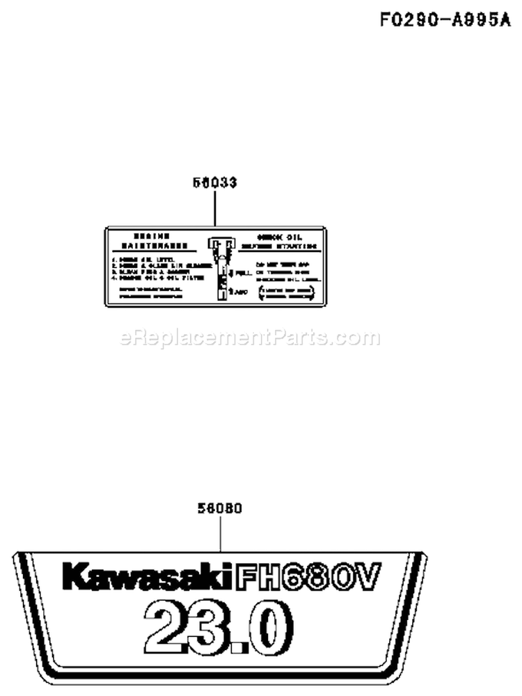 Page H Diagram and Parts List for AS29 Kawasaki Engine