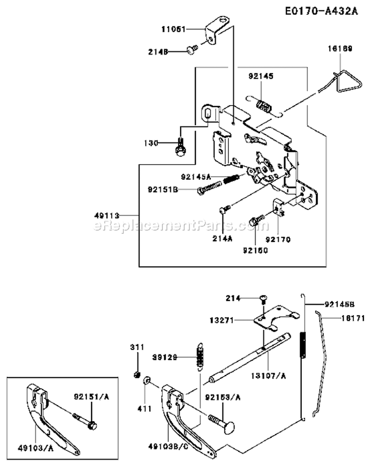 Page C Diagram and Parts List for CS13 Kawasaki Engine