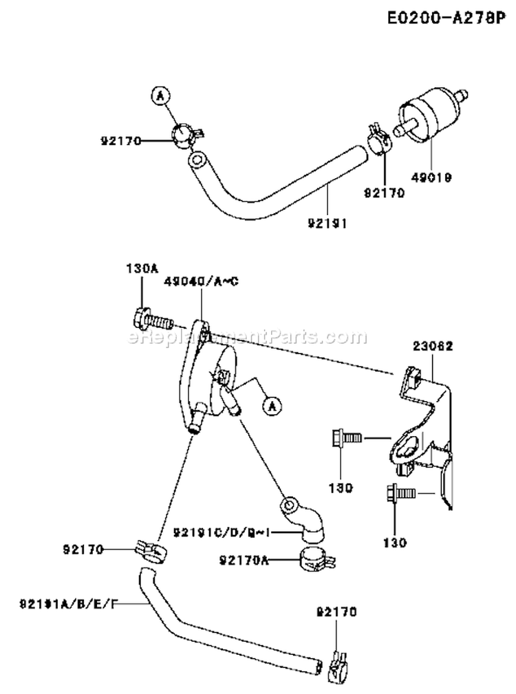 Page G Diagram and Parts List for BS05 Kawasaki Engine
