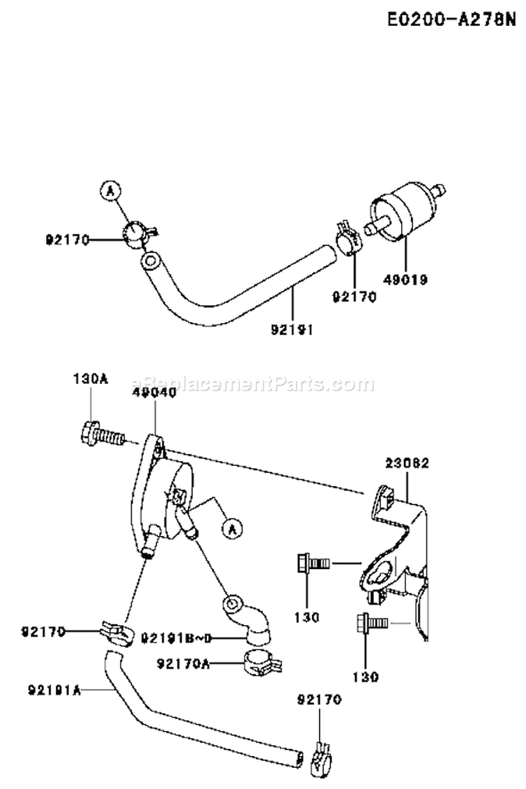 Page G Diagram and Parts List for BS18 Kawasaki Engine