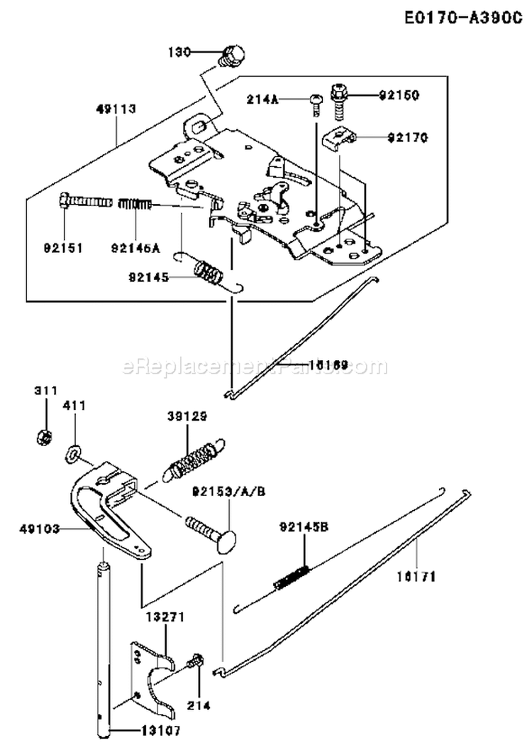 Page C Diagram and Parts List for BS08 Kawasaki Engine