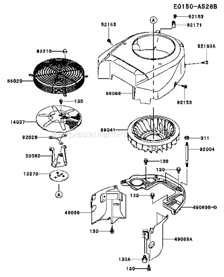 Page D Diagram and Parts List for AS21 Kawasaki Engine