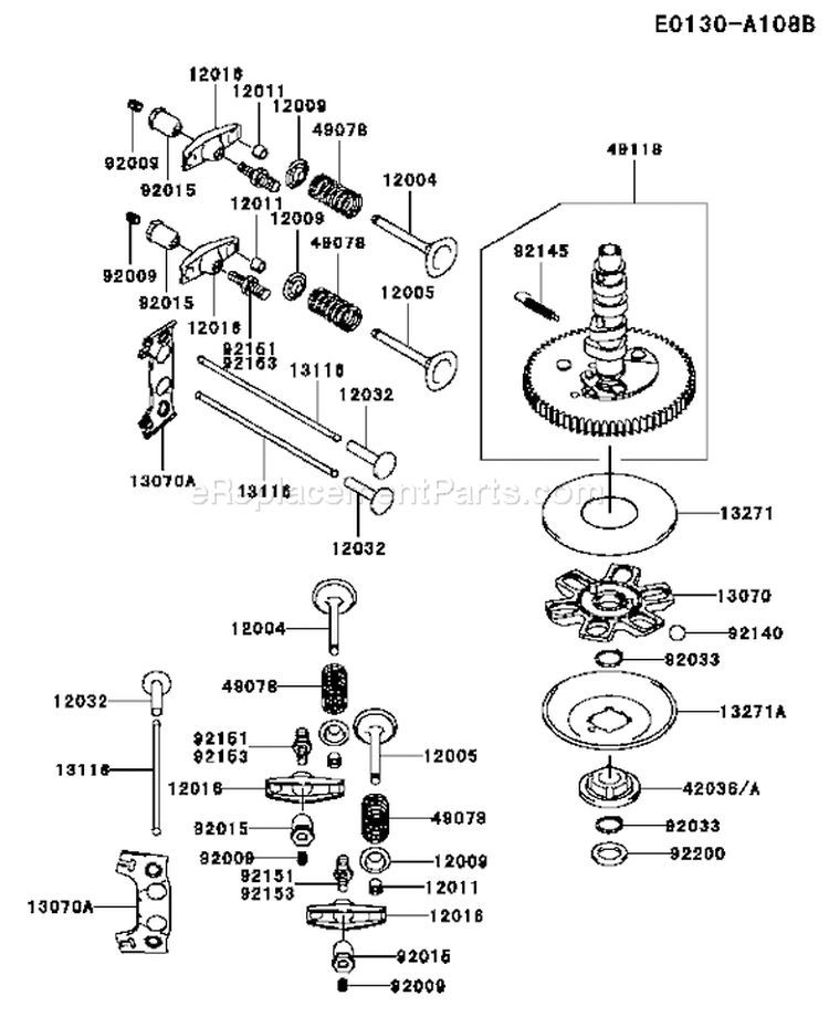 Page L Diagram and Parts List for AS21 Kawasaki Engine